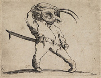 TvB G 4955
<br/>
Gemaskerde met verdraaide benen ("Gebochelden")
<br/>
<em>Callot, Jacques (1592 - 1635)</em>